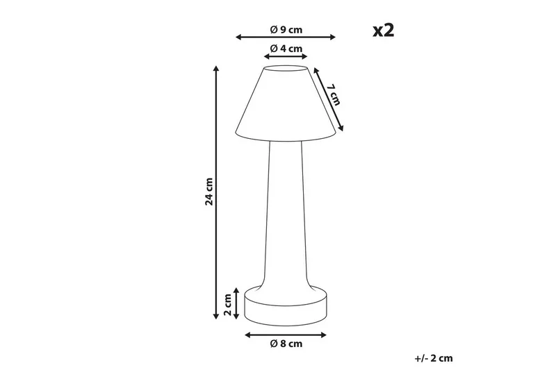 Adasi LED Bordslampa 2 st 24 cm - Guld - Products - Belysning - Lampor & belysning inomhus - Sovrumslampa - Sänglampa - Sängbordslampa