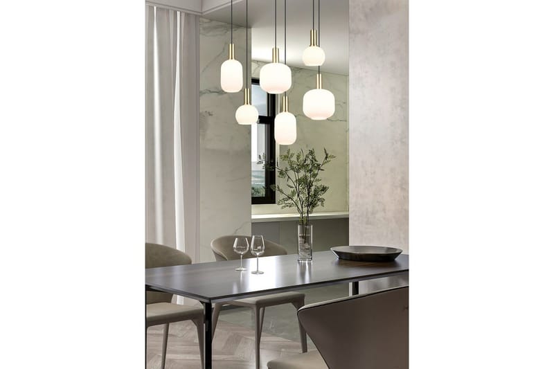 Pendel TRIO Diva 6-del, Mattmässing/vit - 6-del, Mattmässing/vit - Products - Belysning - Lampor & belysning inomhus - Taklampa & takbelysning - Kökslampa & taklampa kök