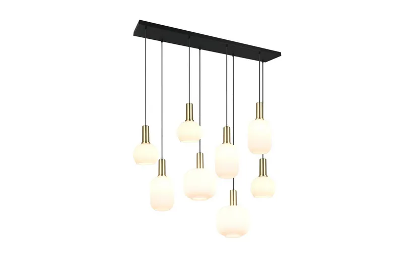 Pendel TRIO Diva 8-del, Mattmässing/vit, 8-del, Mattmässing/vit