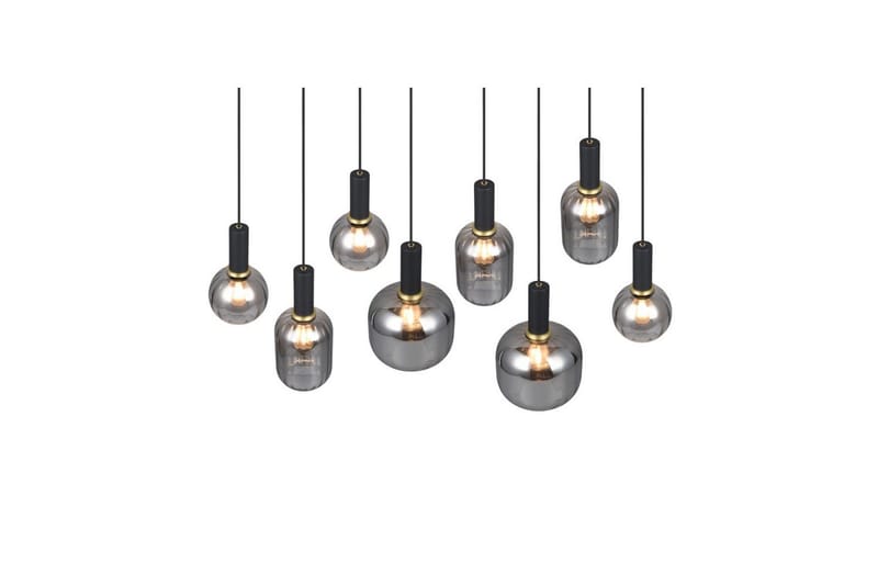 Pendel TRIO Diva 8-del, Mattsvart/kromad - 8-del, Mattsvart/kromad - Products - Belysning - Lampor & belysning inomhus - Taklampa & takbelysning - Kökslampa & taklampa kök