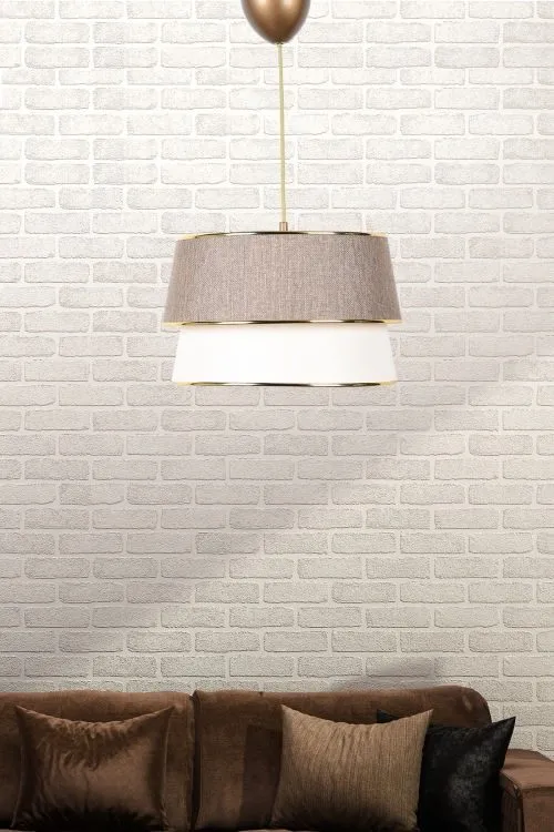 Taklampa Retro med Gulddetaljer - Beige/cream - Products - Belysning - Lampor & belysning inomhus - Taklampa & takbelysning - Pendellampa & hänglampa