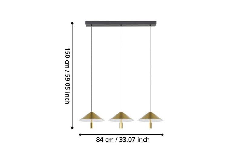 Takpendel Eglo Paraguay Mässing med 3 Lampor - Products - Belysning - Lampor & belysning inomhus - Taklampa & takbelysning - Pendellampa & hänglampa