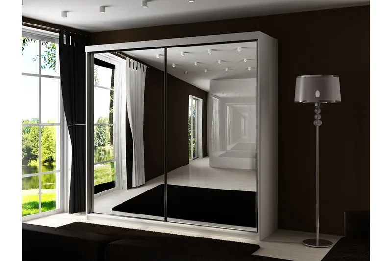 Dunkra Garderob m. Spegel 200x200 cm - Vit - Products - Förvaring - Garderober & garderobssystem