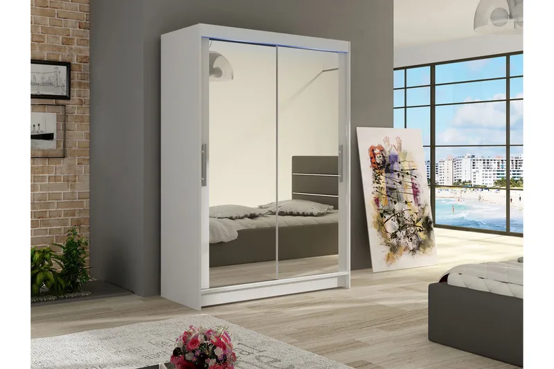 Estella Garderob med Spegel 120x200 cm - Vit - Products - Förvaring - Garderober & garderobssystem