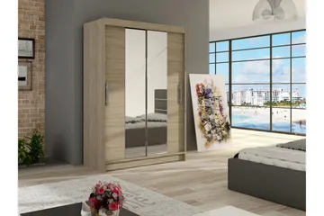 Estella Garderob Skjutdörrar Smal Spegel - Ek/Spegel - Products - Förvaring - Garderober & garderobssystem