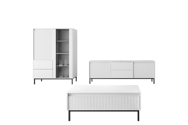 Bjurholm Möbelset För Vardagsrum, Vit