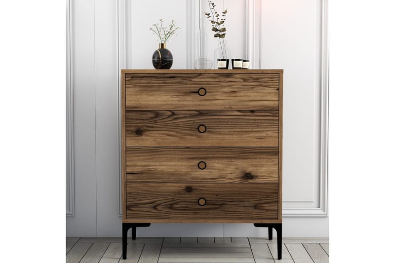 Ameias Byrå 76x90,7 cm Brun - Hanah Home - Products - Förvaring - Förvaringsmöbler - Byrå - Hallbyrå