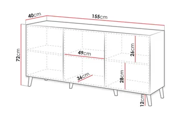 Novaj Byrå 40x155 cm - Svart - Products - Förvaring - Förvaringsmöbler - Byrå - Hallbyrå