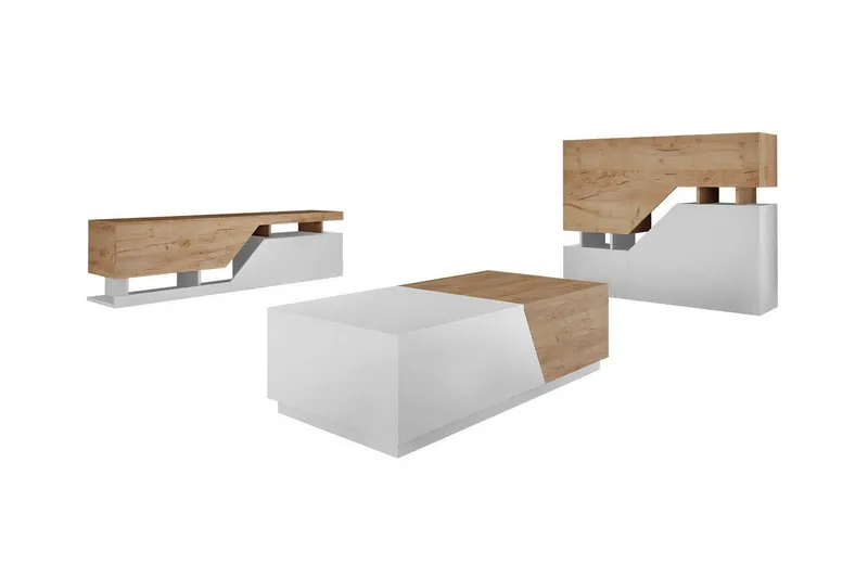 Carbost Möbelset För Vardagsrum White