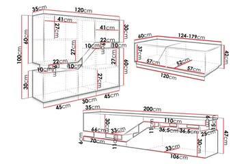 Ceelias Möbelset För Vardagsrum - Antracit - Products - Förvaring - Förvaringsmöbler - Möbelset för vardagsrum