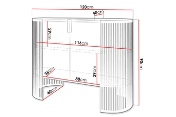 Friend Skänk 120x40 cm - Rosa/Grå - Products - Förvaring - Förvaringsmöbler - Sideboard & skänk