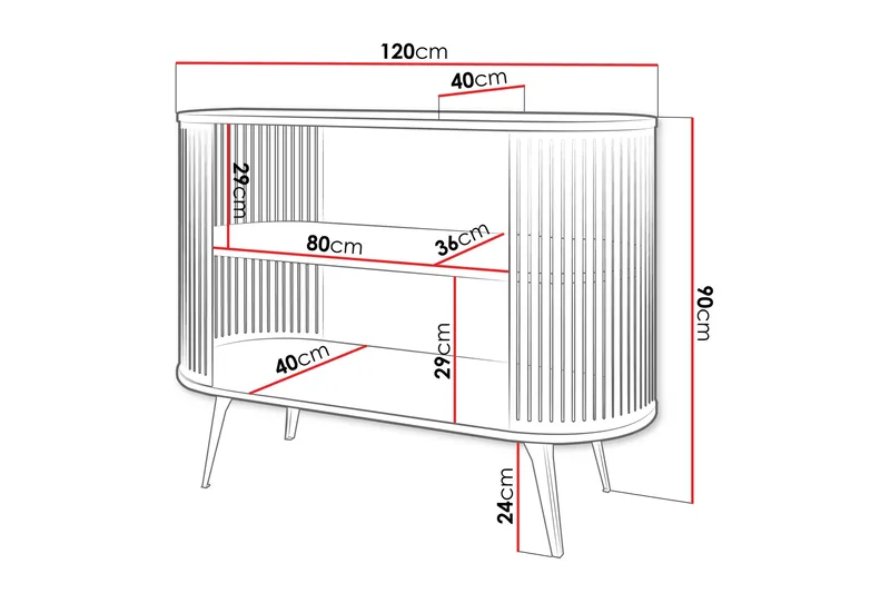 Galia Skänk 120x40 cm - Rosa/Vit - Products - Förvaring - Förvaringsmöbler - Sideboard & skänk