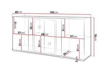Gamal Skänk 150x40 cm - Vit/Rosa - Products - Förvaring - Förvaringsmöbler - Sideboard & skänk