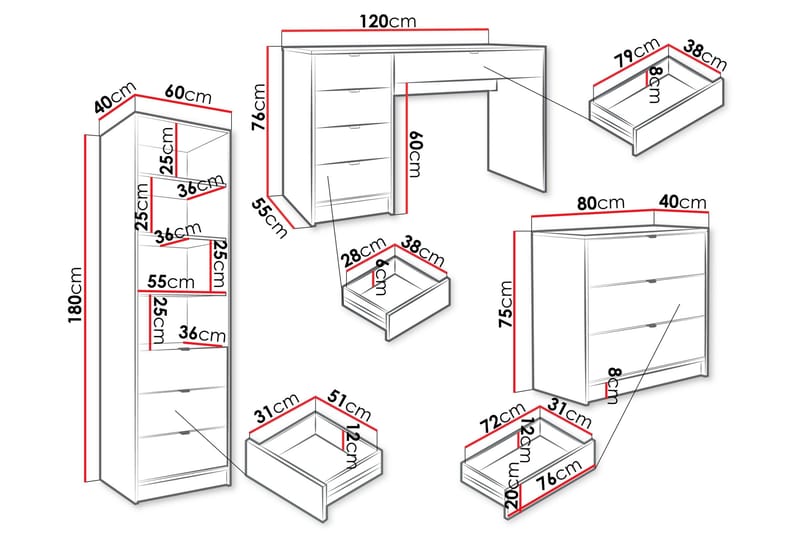 Gudelia Möbelset För Vardagsrum - Svart - Products - Förvaring - Förvaringsmöbler - Möbelset för vardagsrum