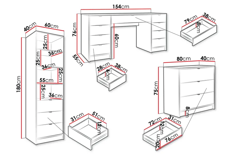 Gudelia Möbelset För Vardagsrum - Svart - Products - Förvaring - Förvaringsmöbler - Möbelset för vardagsrum