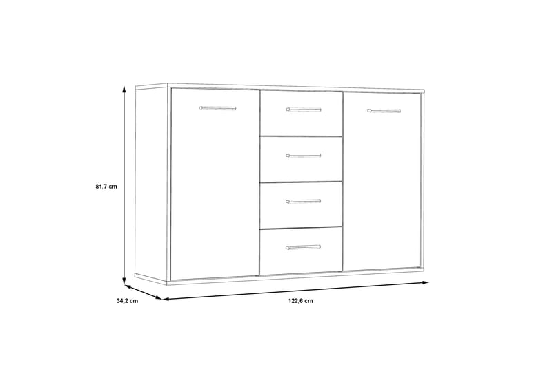 Haba Skänk 34x123 cm - Grå - Products - Förvaring - Förvaringsmöbler - Sideboard & skänk