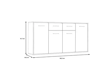 Haba Skänk 34x162 cm - Brun/Vit - Products - Förvaring - Förvaringsmöbler - Sideboard & skänk