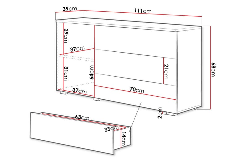 Kankuro Byrå 111x68 cm - Natur - Products - Förvaring - Förvaringsmöbler - Byrå