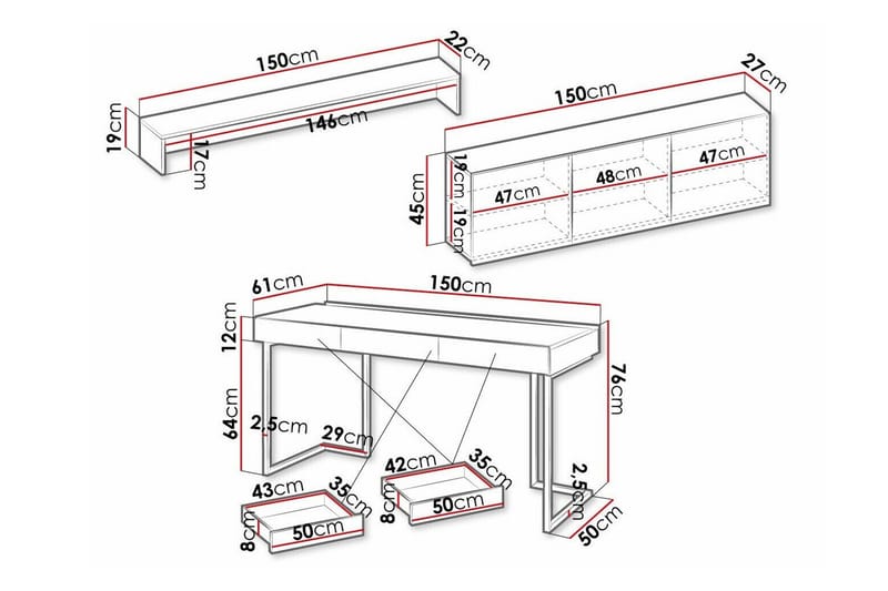 Rathmore Möbelset För Vardagsrum - Grå - Products - Förvaring - Förvaringsmöbler - Möbelset för vardagsrum
