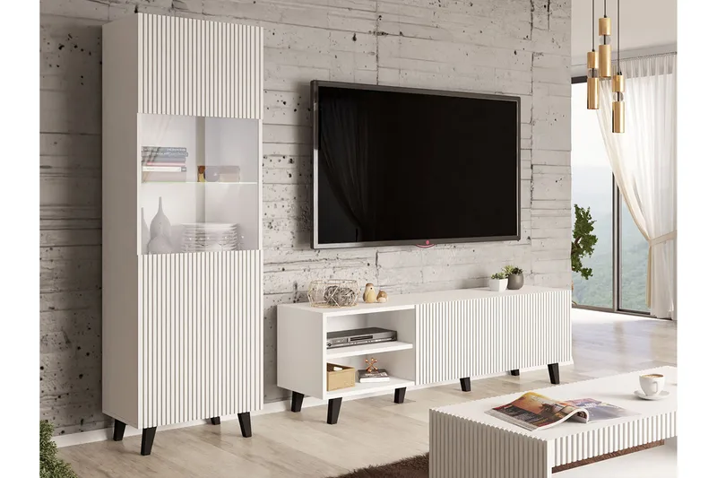 Strontian Möbelset För Vardagsrum Scandinavian Choice White - Products - Förvaring - Förvaringsmöbler - Möbelset för vardagsrum