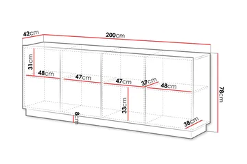 Torvalen Skänk 200x42 cm - Beige - Products - Förvaring - Förvaringsmöbler - Sideboard & skänk