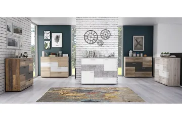 Waunifor Byrå 125 cm - Brun/Vit - Products - Förvaring - Förvaringsmöbler - Byrå