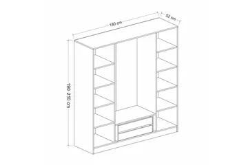 Fruitland Garderob 180 cm - Antracit - Products - Förvaring - Garderober & garderobssystem - Garderobsskåp