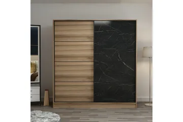 Fruitland Garderob 180 cm, Brun/Svart