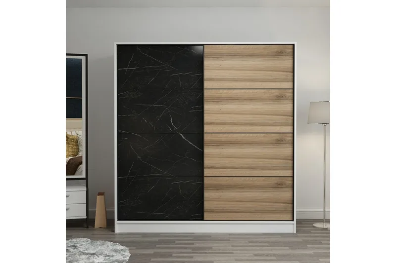 Fruitland Garderob 180 cm, Svart/Brun