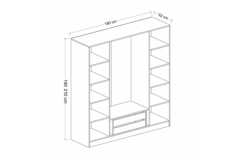 Fruitland Garderob 180 cm - Vit - Products - Förvaring - Garderober & garderobssystem - Garderobsskåp