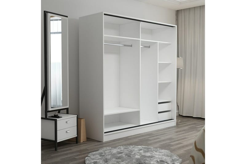Fruitland Garderob 220 cm - Grå/Vit - Products - Förvaring - Garderober & garderobssystem - Garderobsskåp
