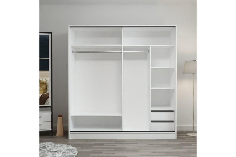 Fruitland Garderob 220 cm - Grå/Vit - Products - Förvaring - Garderober & garderobssystem - Garderobsskåp