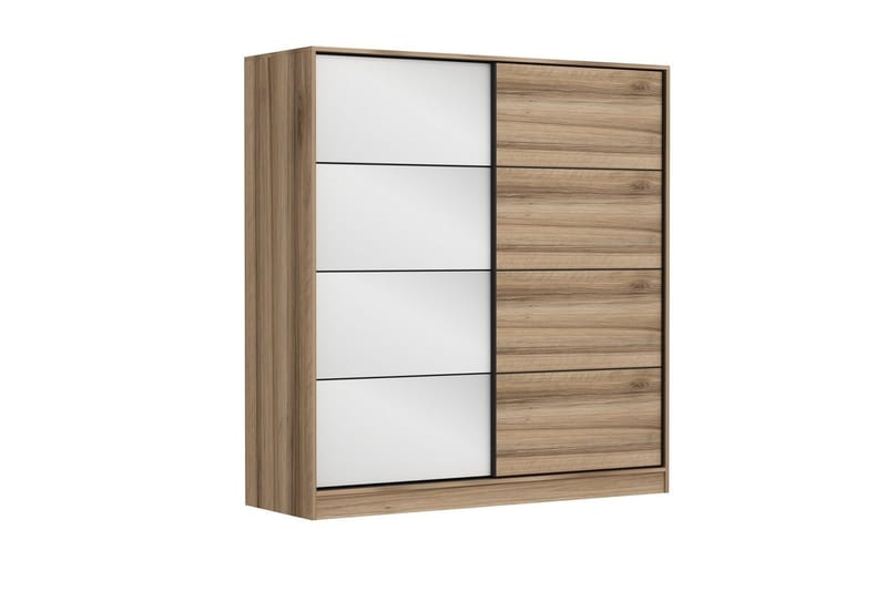 Fruitland Garderob 220 cm, Vit/Brun/Ek