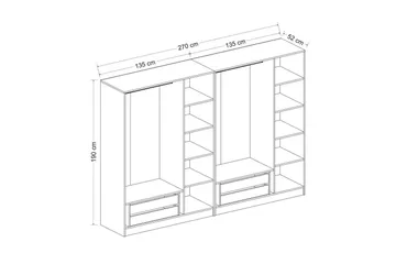 Fruitland Garderob 270 cm - Antracit - Products - Förvaring - Garderober & garderobssystem - Garderobsskåp