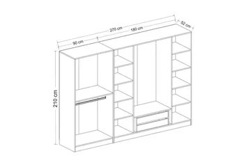 Fruitland Garderob 270 cm - Brun - Products - Förvaring - Garderober & garderobssystem - Garderobsskåp