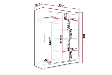 Westa Garderob 150x58x200 cm - Beige - Products - Förvaring - Garderober & garderobssystem - Garderobsskåp