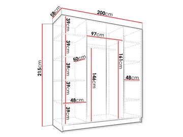 Herrljunga Garderob 200x215 cm - Brun/Svart - Products - Förvaring - Garderober & garderobssystem