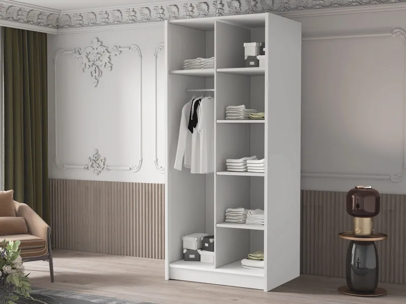 Herrljunga Garderob med Spegel 100x215 cm - Svart/Spegel - Products - Förvaring - Garderober & garderobssystem