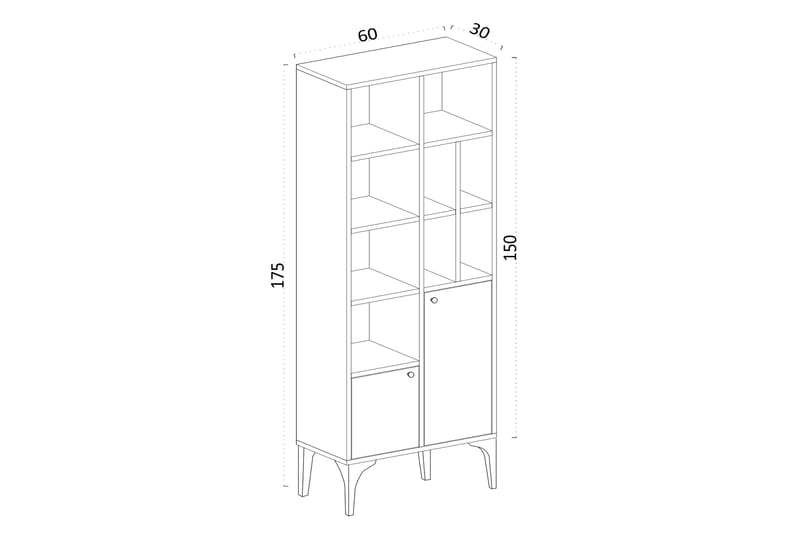 Desgrar Bokhylla 60x175 cm - Vit - Products - Förvaring - Hylla - Bokhylla