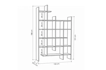 MANCO Bokhylla 122 cm - Brun - Products - Förvaring - Hylla - Bokhylla