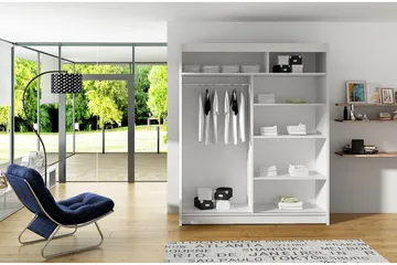 Leila Garderob 150 cm Skjutdörrar Smal Spegel - Ek - Products - Förvaring - Garderober & garderobssystem