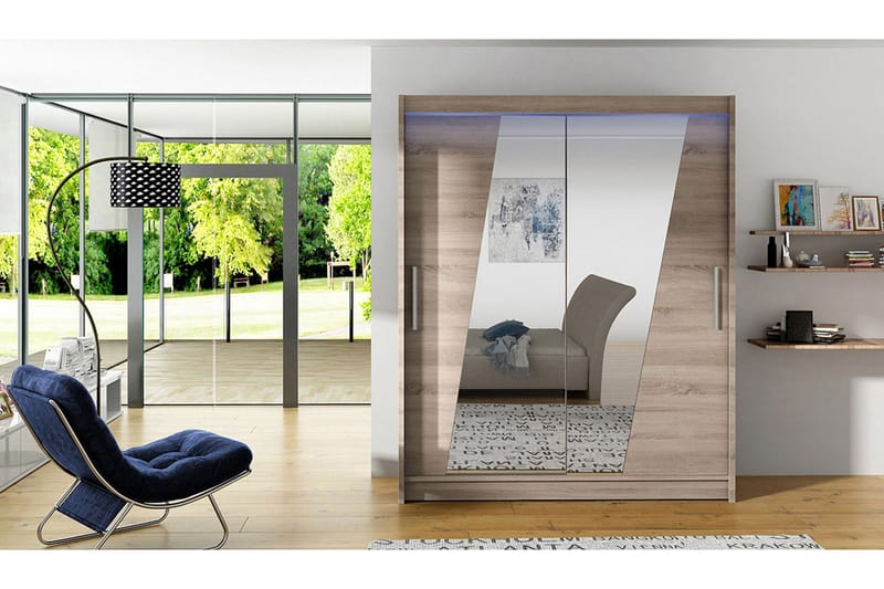 Leila Garderob med Spegel 150x200 cm - Beige - Products - Förvaring - Garderober & garderobssystem