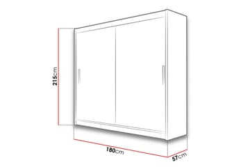 Prag Garderob 180x57x215 cm - Beige - Products - Förvaring - Garderober & garderobssystem