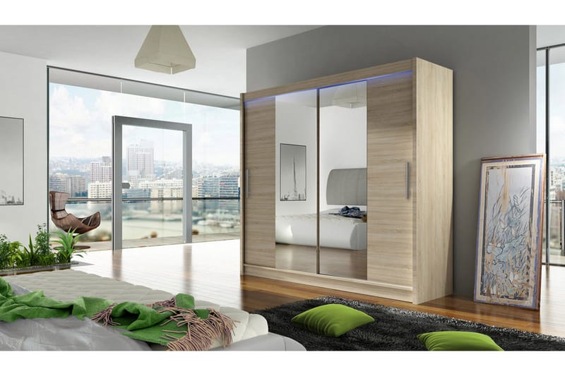 Prag Garderob 180x57x215 cm - Beige|Vit - Products - Förvaring - Garderober & garderobssystem