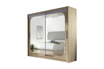 Prag Garderob 180x57x215 cm, Beige|Vit