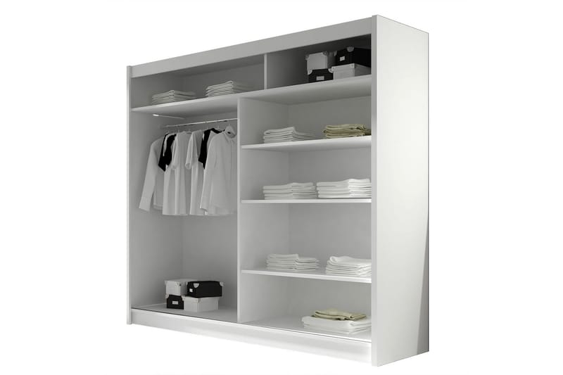 Prag Garderob 180x57x215 cm - Beige|Vit - Products - Förvaring - Garderober & garderobssystem