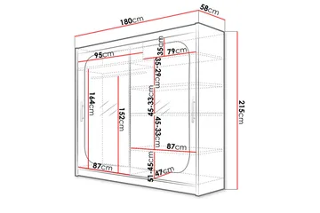 Prag Garderob 180x57x215 cm - Beige|Vit - Products - Förvaring - Garderober & garderobssystem