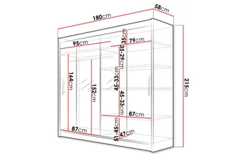 Prag Garderob med Skjutdörrar Smal - Ek / Spegel - Products - Förvaring - Garderober & garderobssystem