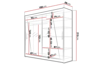 Prag Garderob med Spegel 180x215 cm - Beige - Products - Förvaring - Garderober & garderobssystem
