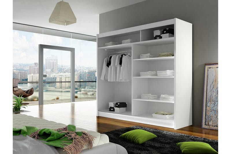 Prag Garderob med Spegel 180x215 cm - Svart - Products - Förvaring - Garderober & garderobssystem